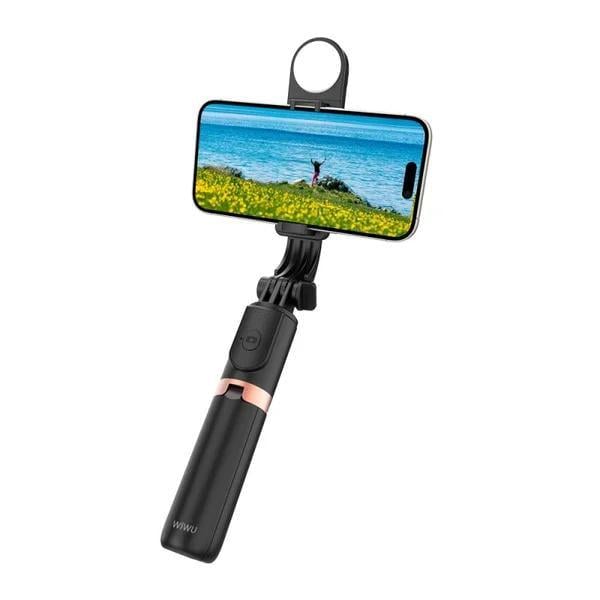 Монопод для селфи WIWU Wi-SE011 с Bluetooth и подсветкой Черный (653560) Монопод для селфи WIWU Wi-SE011 с Bluetooth и подсветкой Черный (653560)