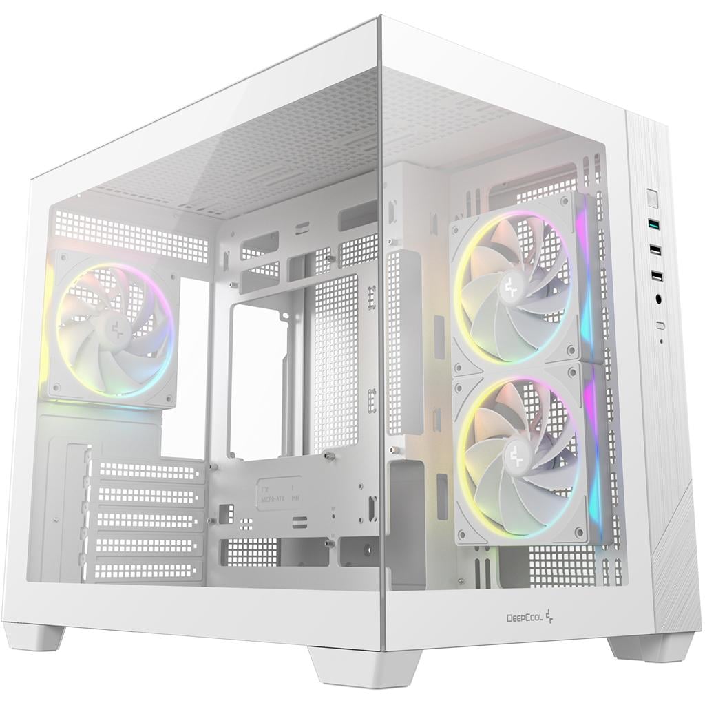 Корпус для ПК Deepcool CG330 3F Mini-Tower no PSU MicroATX/Mini-ITX ARGB White (R-CG330-WHNGM3-G)