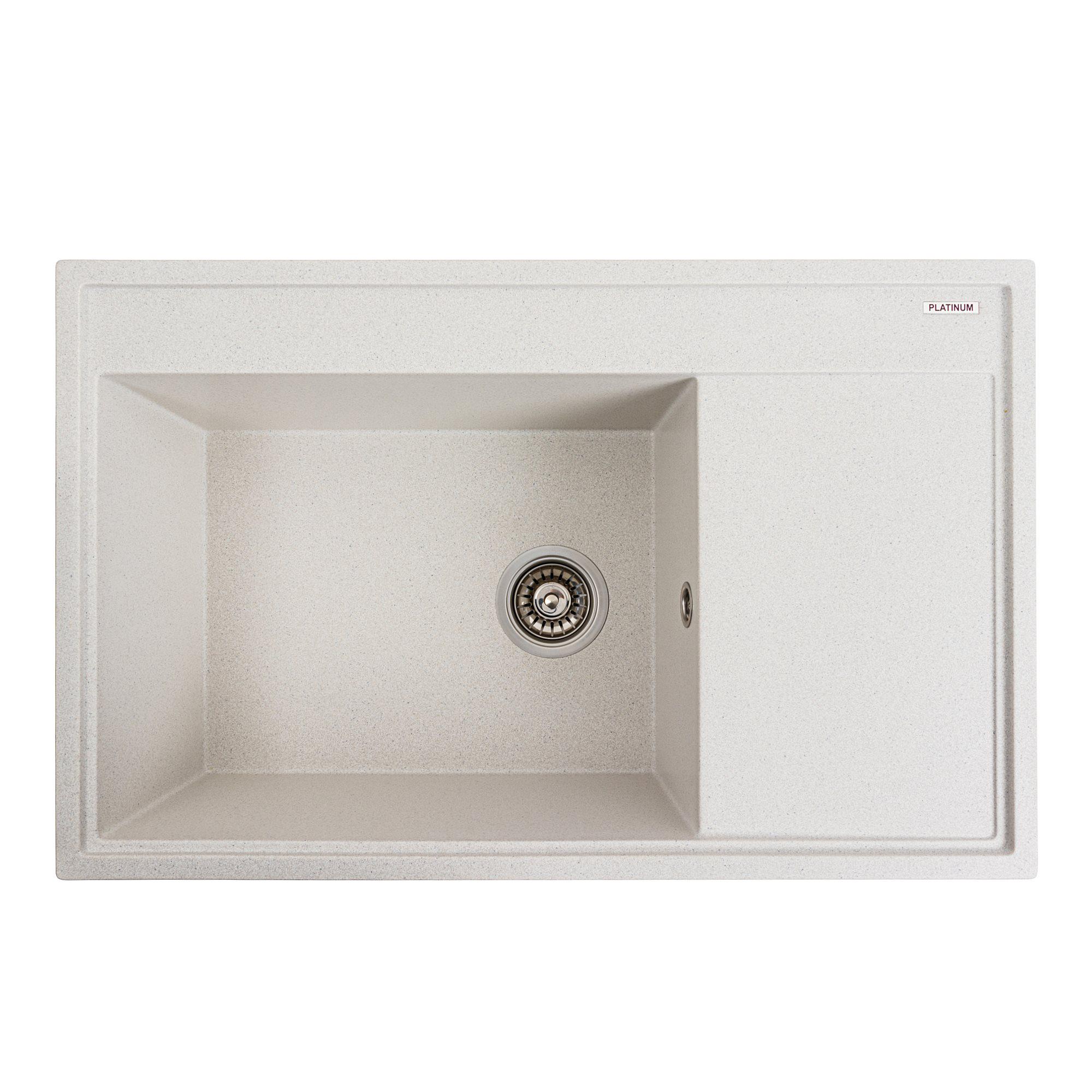 Мойка для кухни гранитная Platinum 7950 AZURIT матовая Белый Мойка для кухни гранитная Platinum 7950 AZURIT матовая Белый