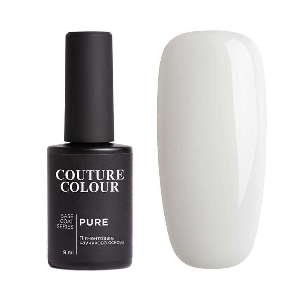 База камуфлирующая каучуковая для гель-лака Couture Colour Pure Base Coat 9 мл 01 Молочный (4823123007628)