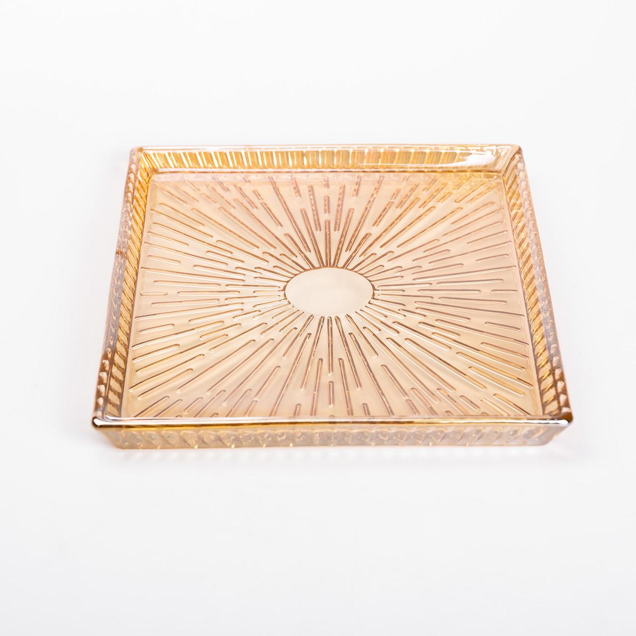 Блюдо для закусок скляна прямокутна 24,5x20,5x2 см (6000) - фото 2