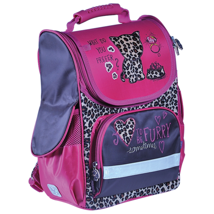 Рюкзак шкільний ZiBi Top Zip Furry Cat каркасний (16.0122FC)