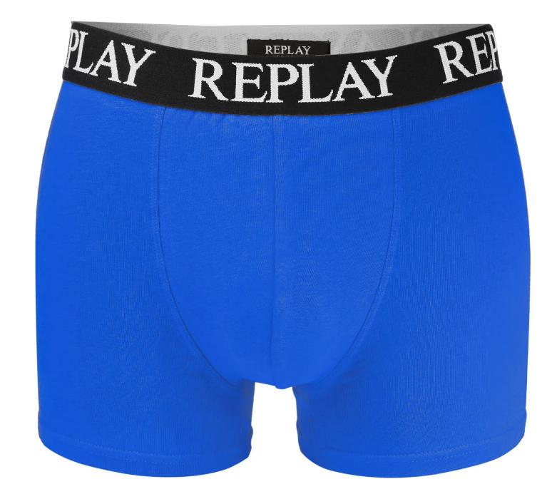 Труси боксери чоловічі анатомічні Replay 2 шт. L Чорний/Синій (102397624) - фото 4