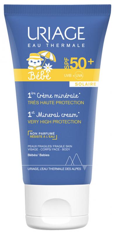 Солнцезащитный крем для новорожденных Uriage Baby 1st Mineral Cream SPF 50+ 50 ml