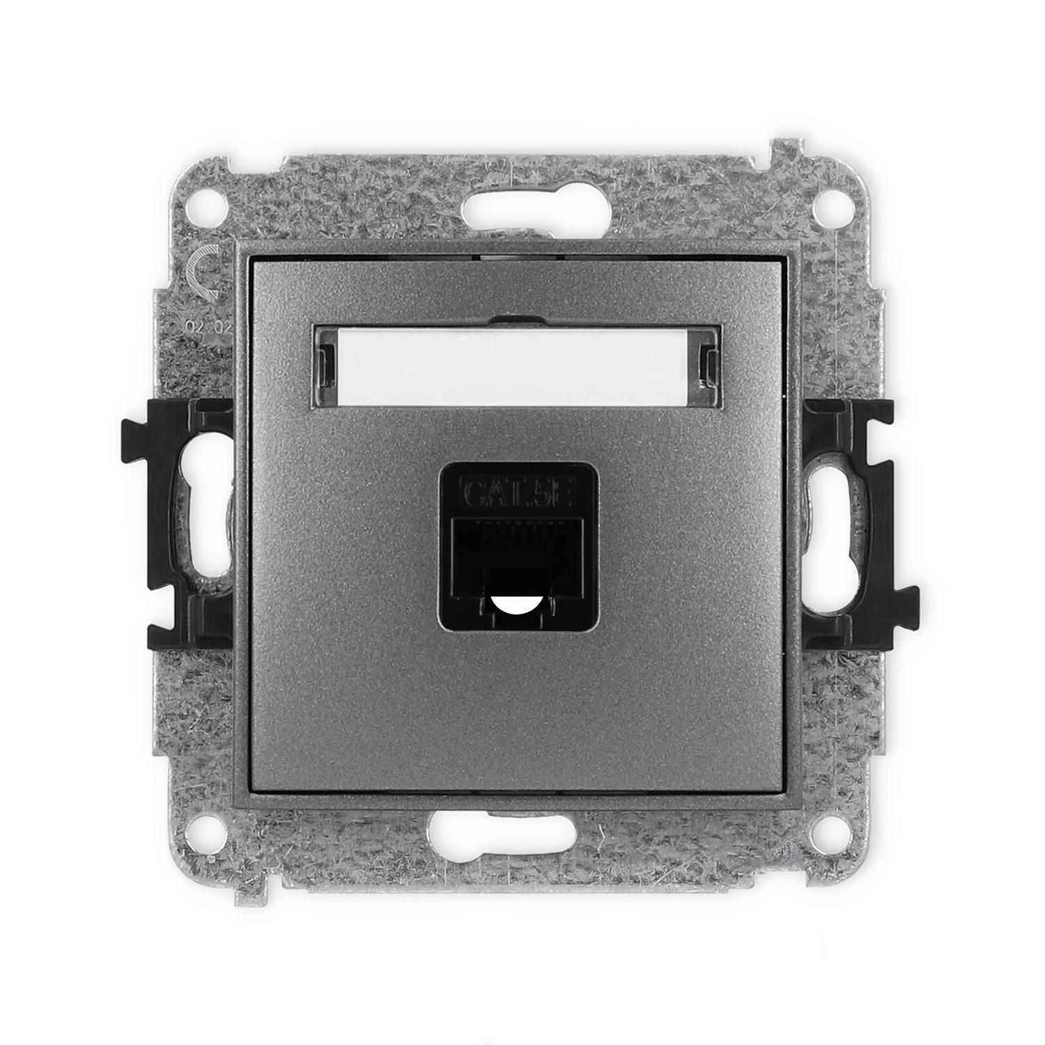 Розетка компьютерная Karlik Mini RJ45 cat 5E Графитовый (11MGK-1)