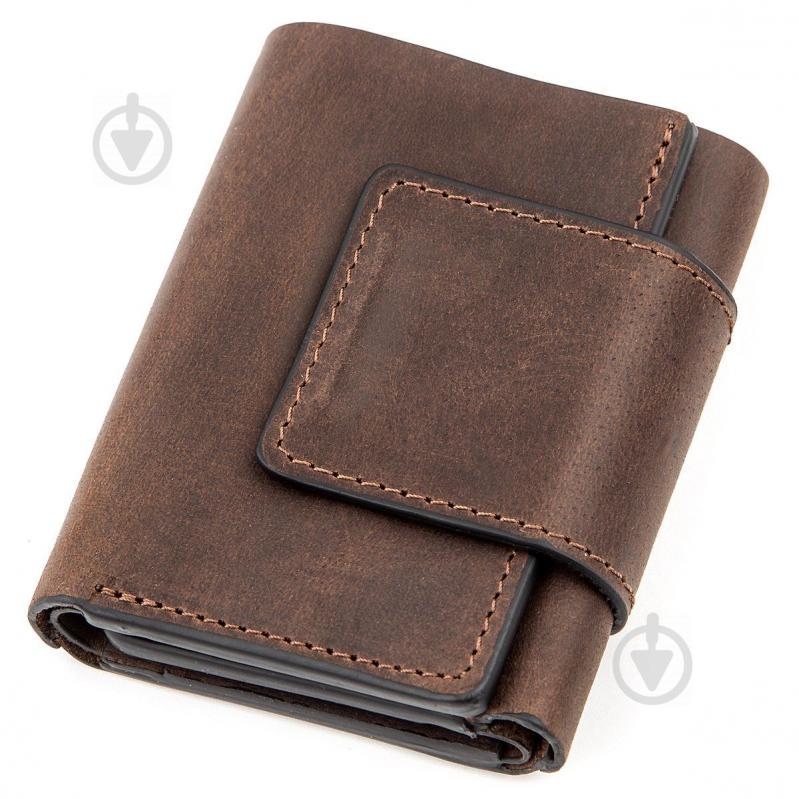 Портмоне Grande Pelle 11151 в винтажном стиле Коричневое