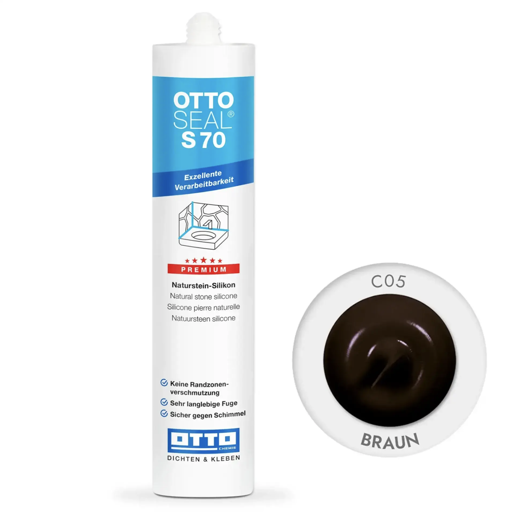 Силіконовий герметик OTTOSEAL S70 310 мл С05 Коричневий (8NTRMRR0201)