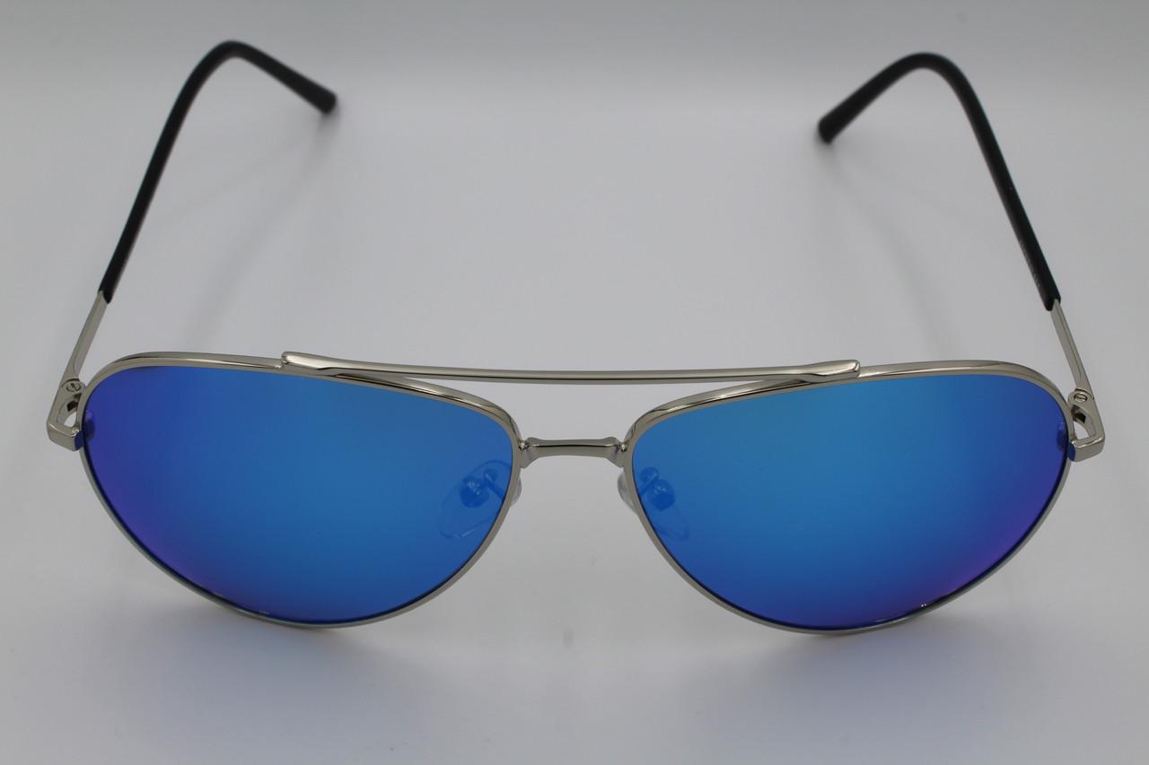 Солнцезащитные очки зеркальные поляризационные Jackfalali aviator Голубой 9910 с2 (2579334502) - фото 3