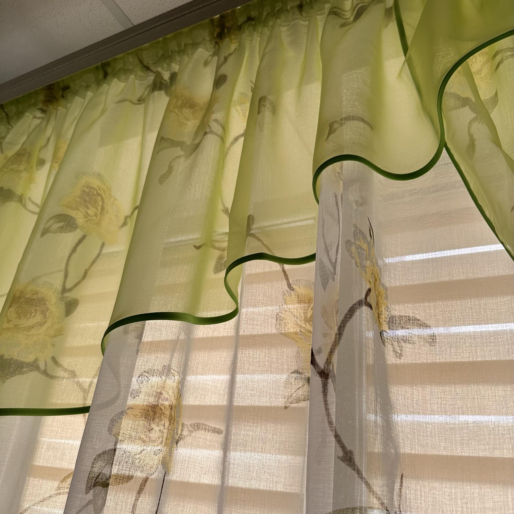 Фіранка на кухню TG Home №410 Салатовий (410-7) - фото 2 Фіранка на кухню TG Home №410 Салатовий (410-7) - фото 2