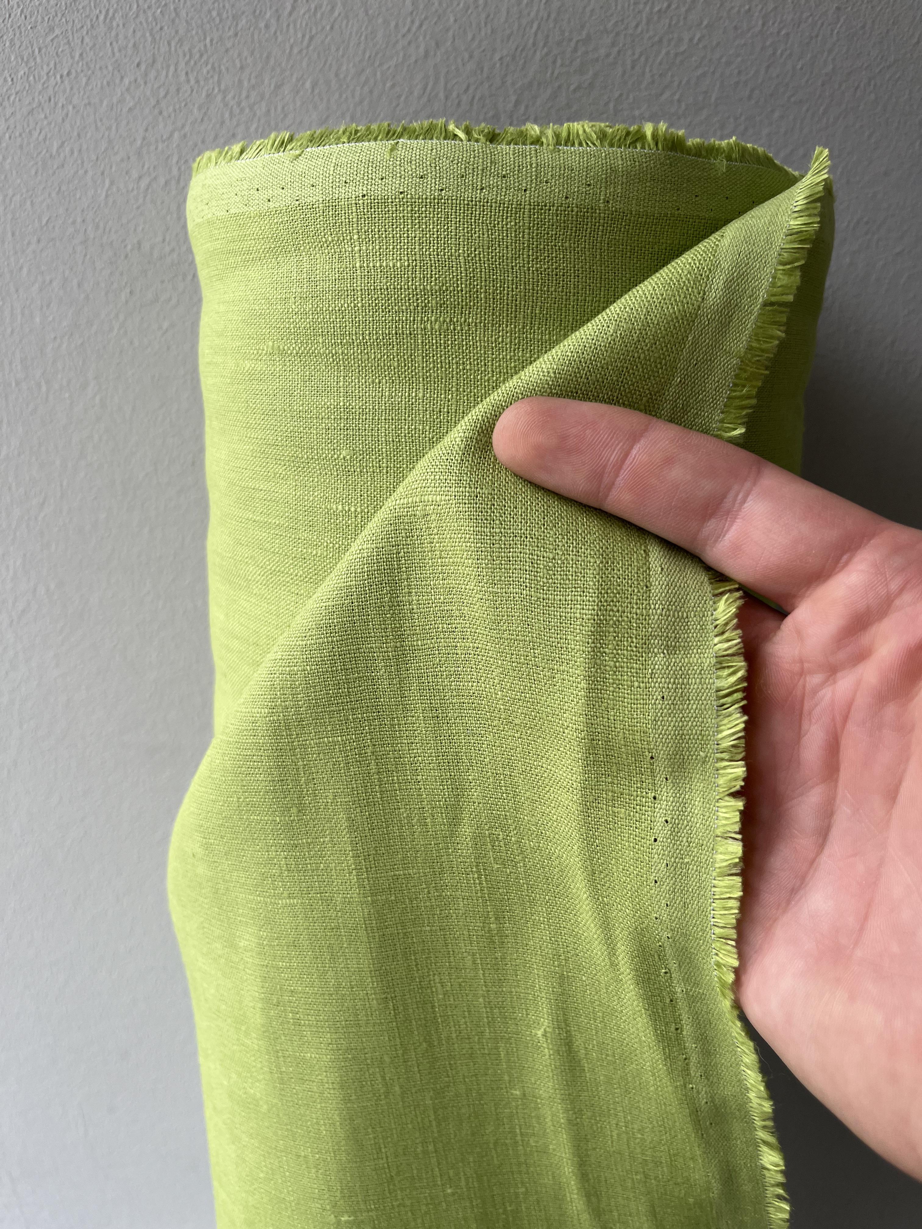 Тканина скатерна Linen Plus 100% льон 143 см 911 Салатовий - фото 5