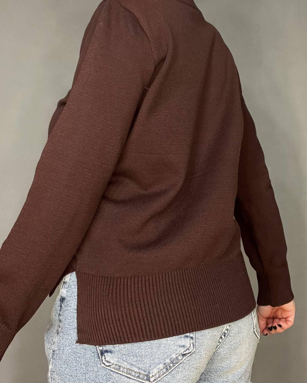 Светр жіночий A-N 2609 базовий тонкий Ведмедик середня довжина OS Червоний/Коричневий (3739) - фото 7 Светр жіночий A-N 2609 базовий тонкий Ведмедик середня довжина OS Червоний/Коричневий (3739) - фото 7