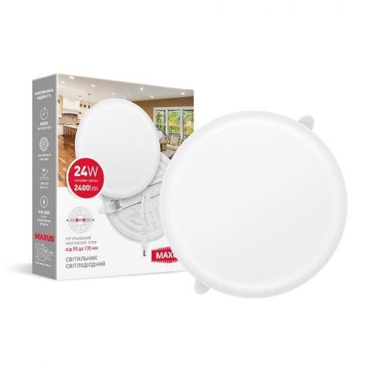 Світильник врізний Maxus SP Adjustable 1-MSP-2441-CA Circle 4100 24W (27549793)