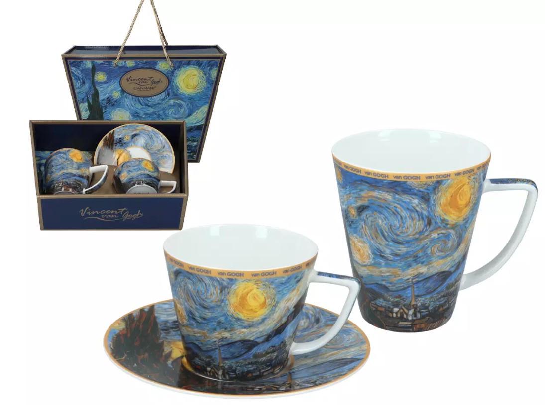 Набор подарочный чашка с блюдцем и чашкой Carmani Ван Гог Звездное небо 400 мл/230 мл (830-3403)