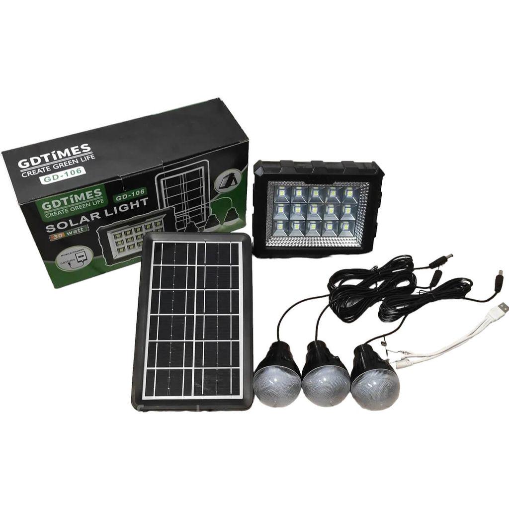 Фонарик GD-106 с 3 лампами и солнечной панелью (43250-GD 106_460)