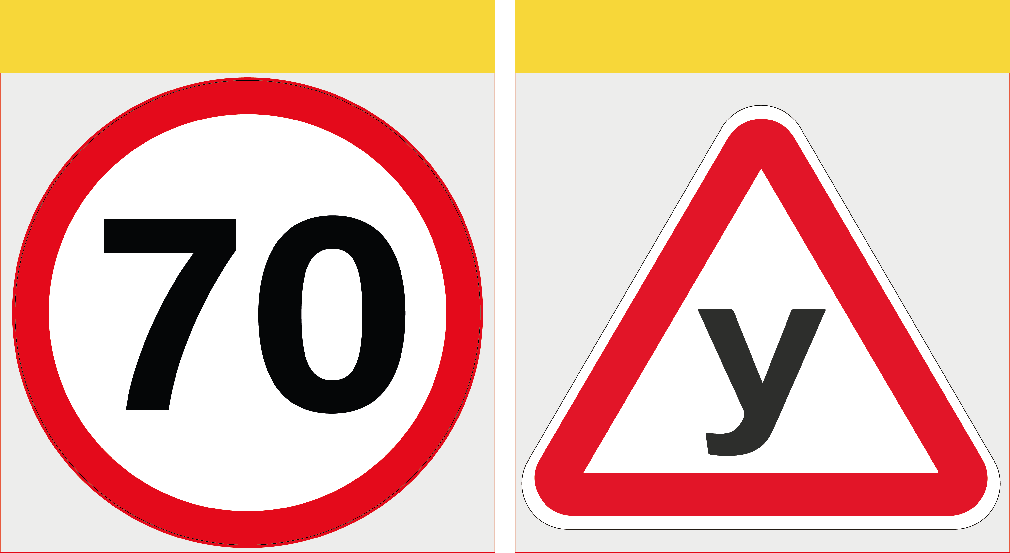 Набір наліпок на авто для водія початківця "70" та "У" 2 шт.