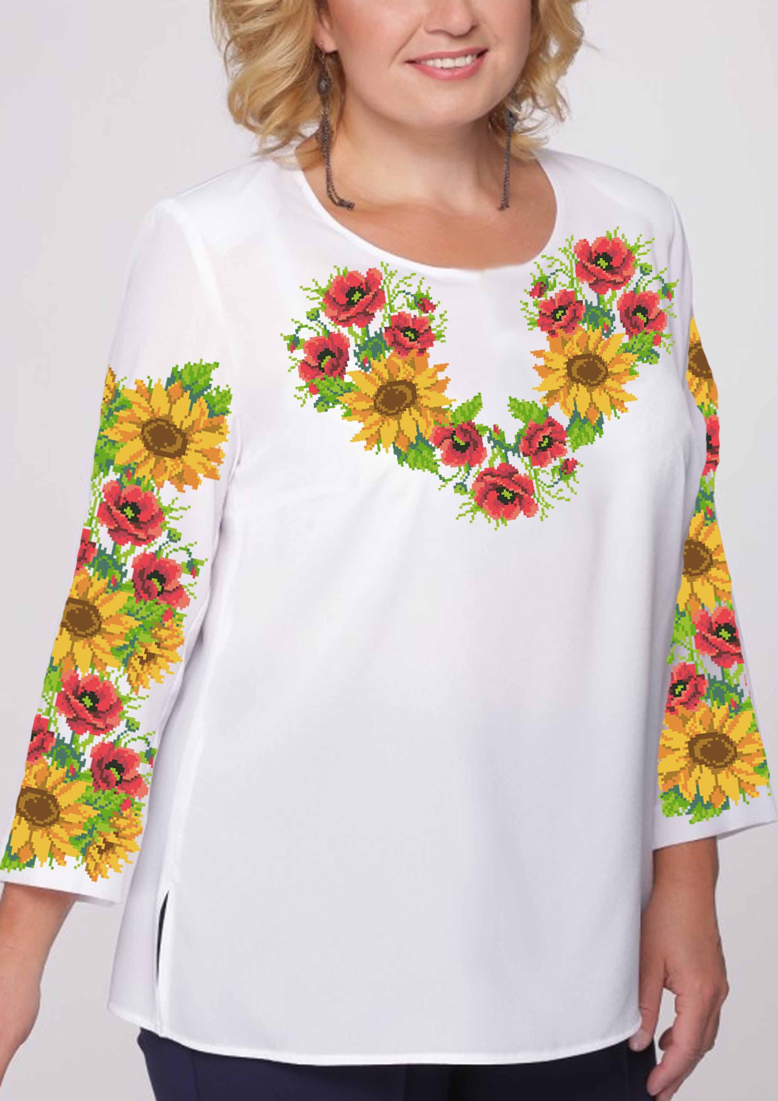 Заготовка для вишивки нитками або бісером сорочка СЖ-52 габардин Заготовка для вишивки нитками або бісером сорочка СЖ-52 габардин