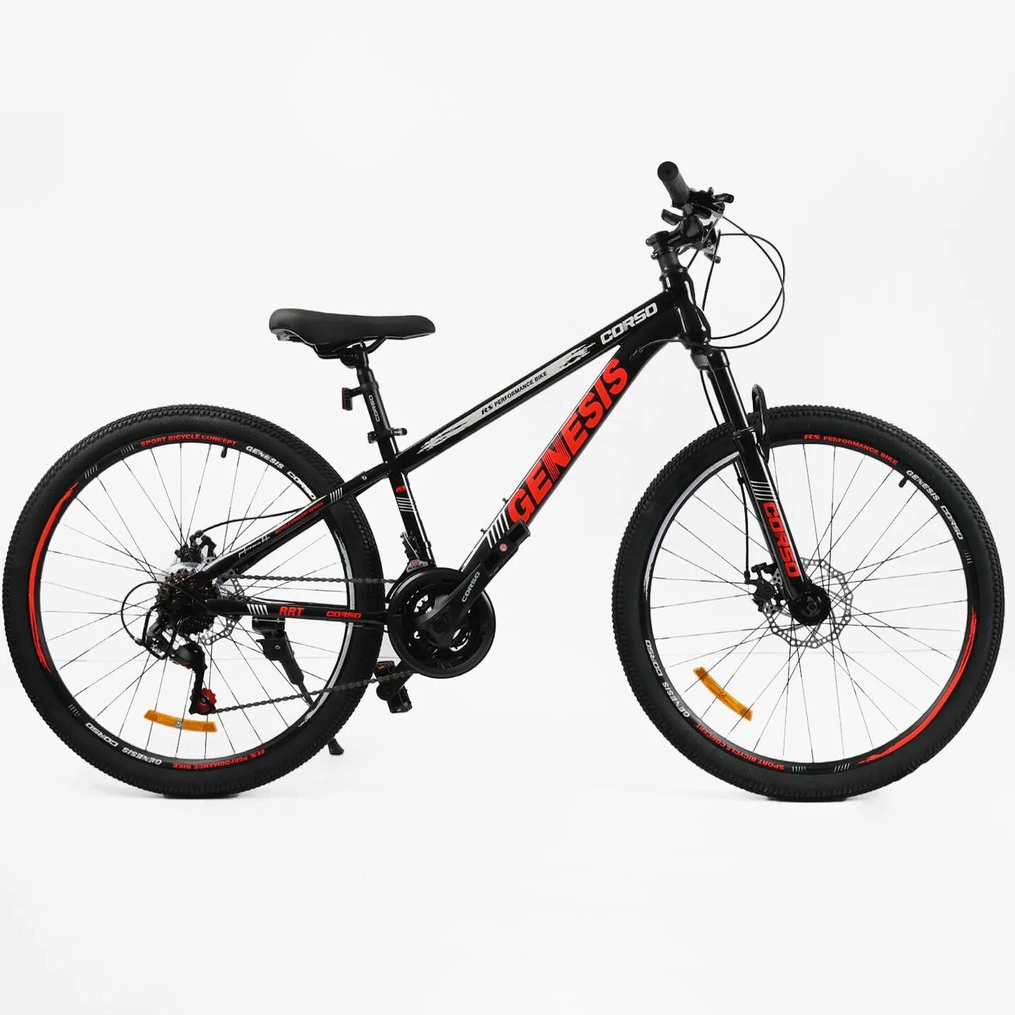 Велосипед горный Corso Genesis 26"/13" Черно-оранжевый (791449807)