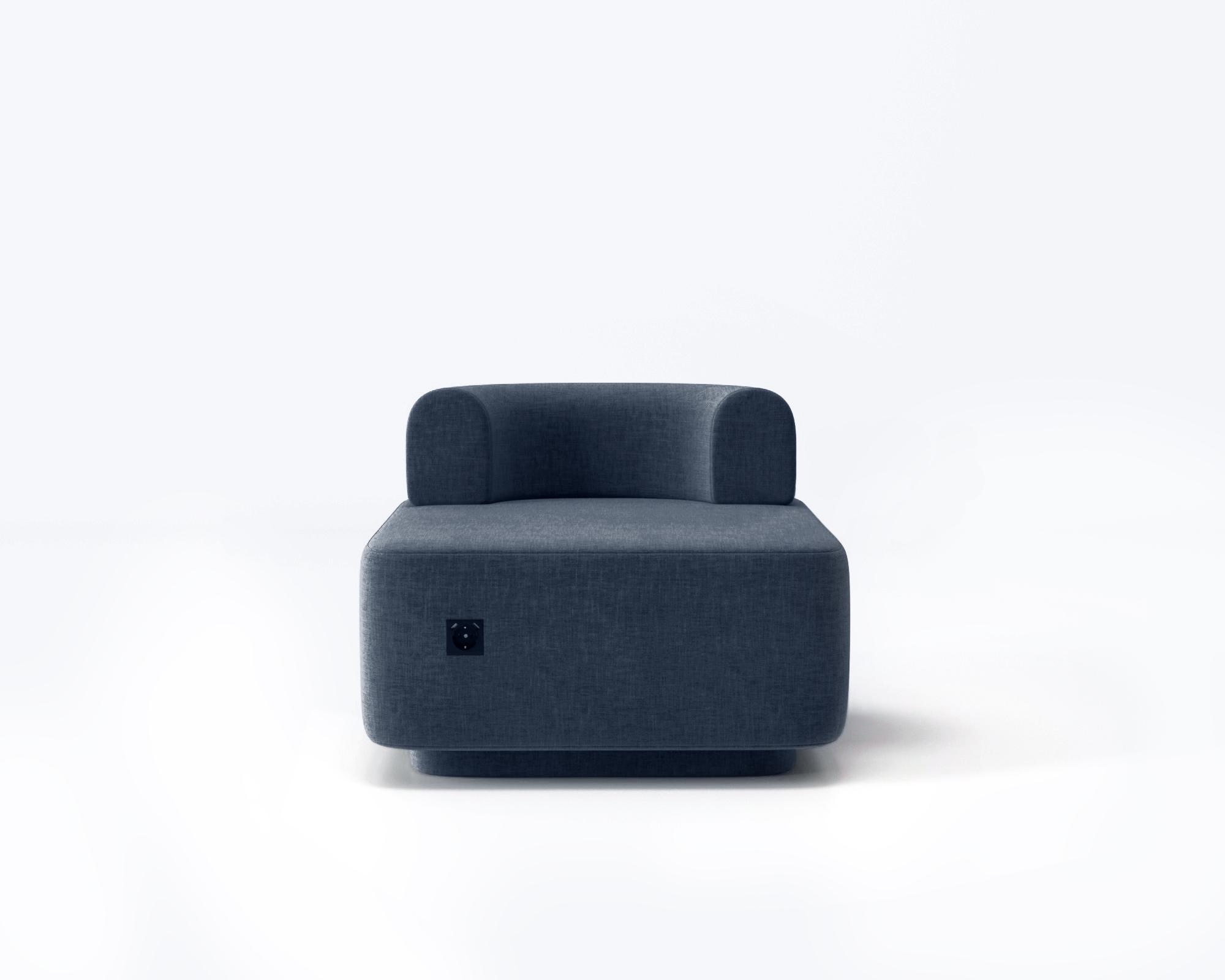 Крісло модульне Plump із вбудованою розеткою та зарядкою USB 80x80x65 см Синій (0015) - фото 1 Крісло модульне Plump із вбудованою розеткою та зарядкою USB 80x80x65 см Синій (0015) - фото 1