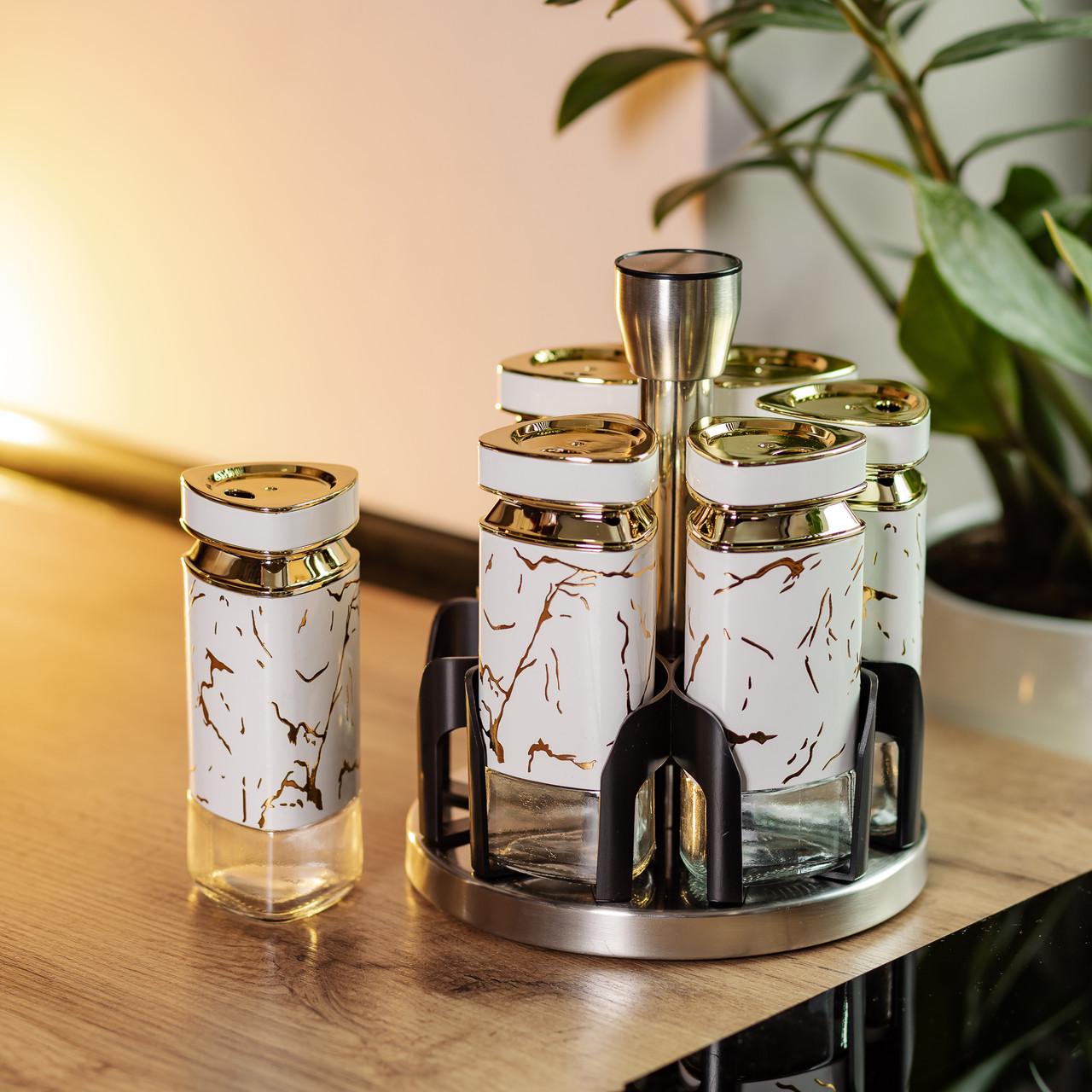 Набір баночок для спецій карусель 6 шт. 120 мл (HP-1332) - фото 6