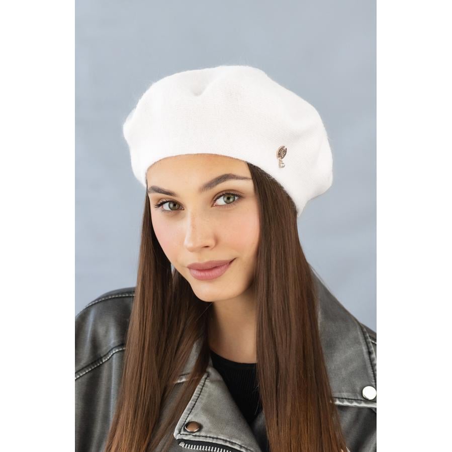 Берет женский с шерстью кролика Braxton 5165 one size Белый
