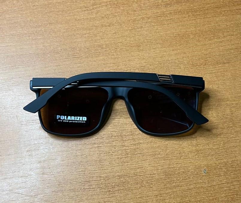 Сонцезахисні окуляри чоловічі Polaroid UV400 поляризаційні антиблікові квадратні Чорний/Ice Blue (a3fa4842) - фото 8