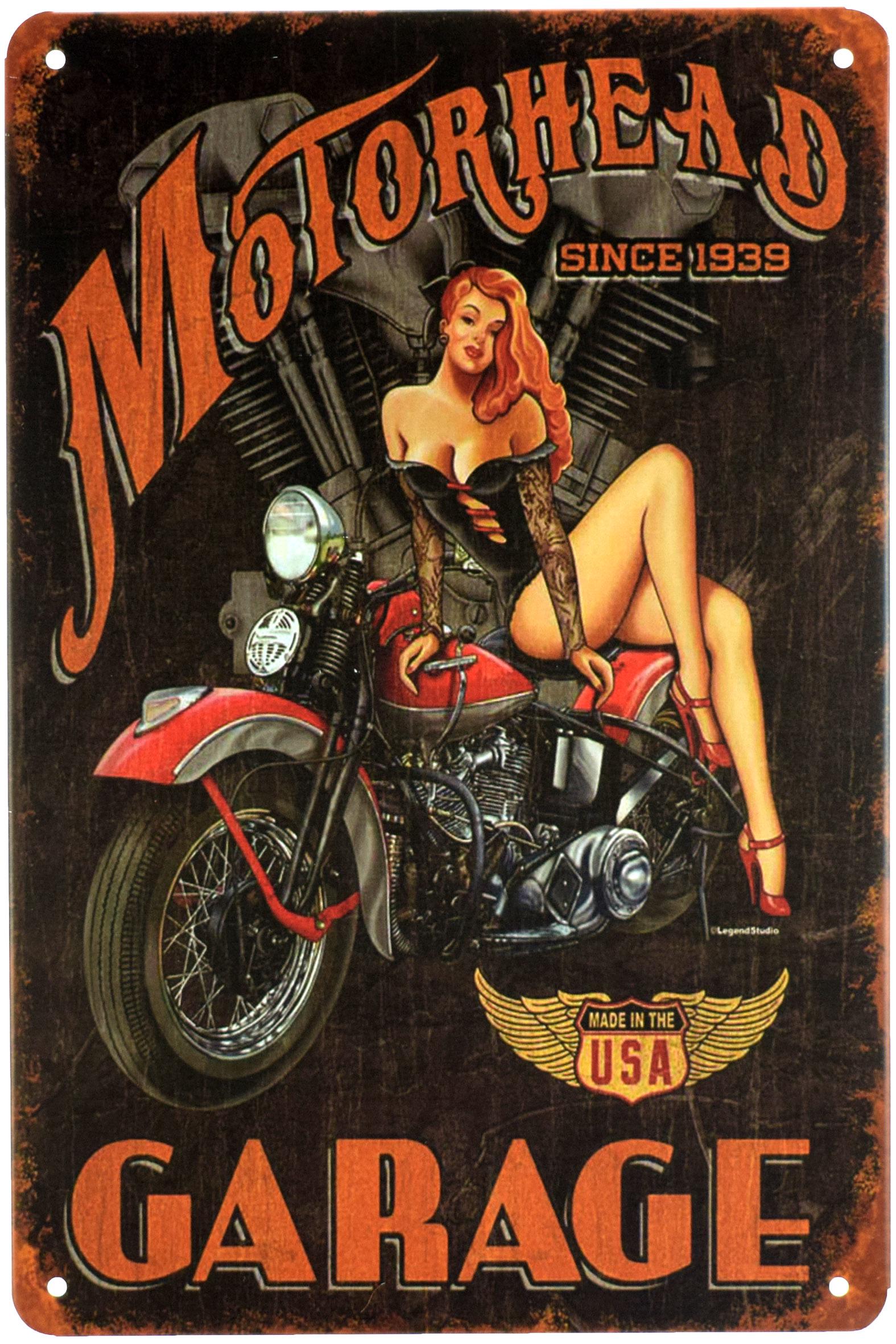 Табличка металева Motorhead Garage Since 1939 20x30 см