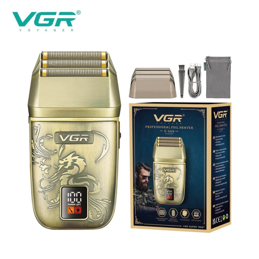 Шейвер VGR V-349 с LED-дисплеем 2х600 мА/ч IPX6 Золотистый (9064) - фото 2 Шейвер VGR V-349 с LED-дисплеем 2х600 мА/ч IPX6 Золотистый (9064) - фото 2
