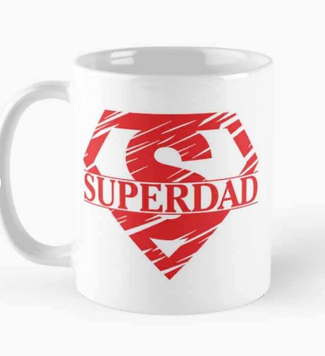 Чашка керамическая с принтом "Super Dad" 330 мл Белый (ПАПА45Ч)