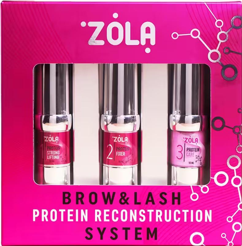 Подарочный набор косметики для ламинирования бровей и ресниц Zola Brow&Lash Protein Reconstruction System 3 ед. (29579553)