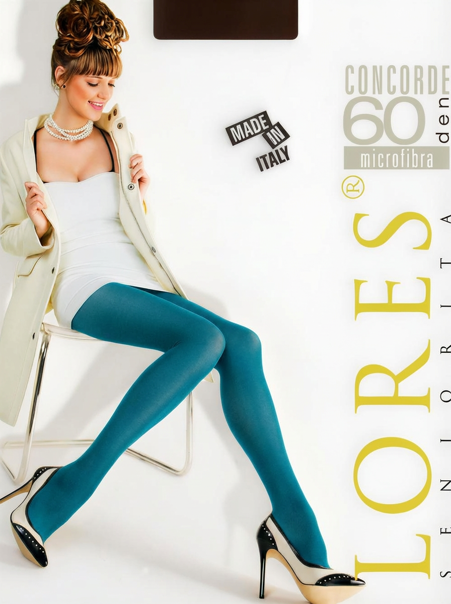 Колготки цветные матовые из микрофибры LORES Concorde 60 DEN р. 6 Cobalto/Светло-синий (Lore-Concorde60-LBLU-6)