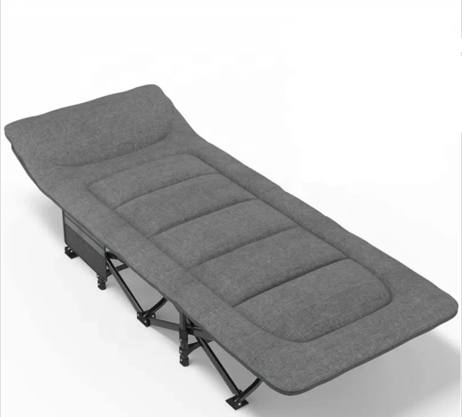 Розкладачка LEOBRO 190х70х35 см до 150 кг з матрацом Сірий (LBHT-169)