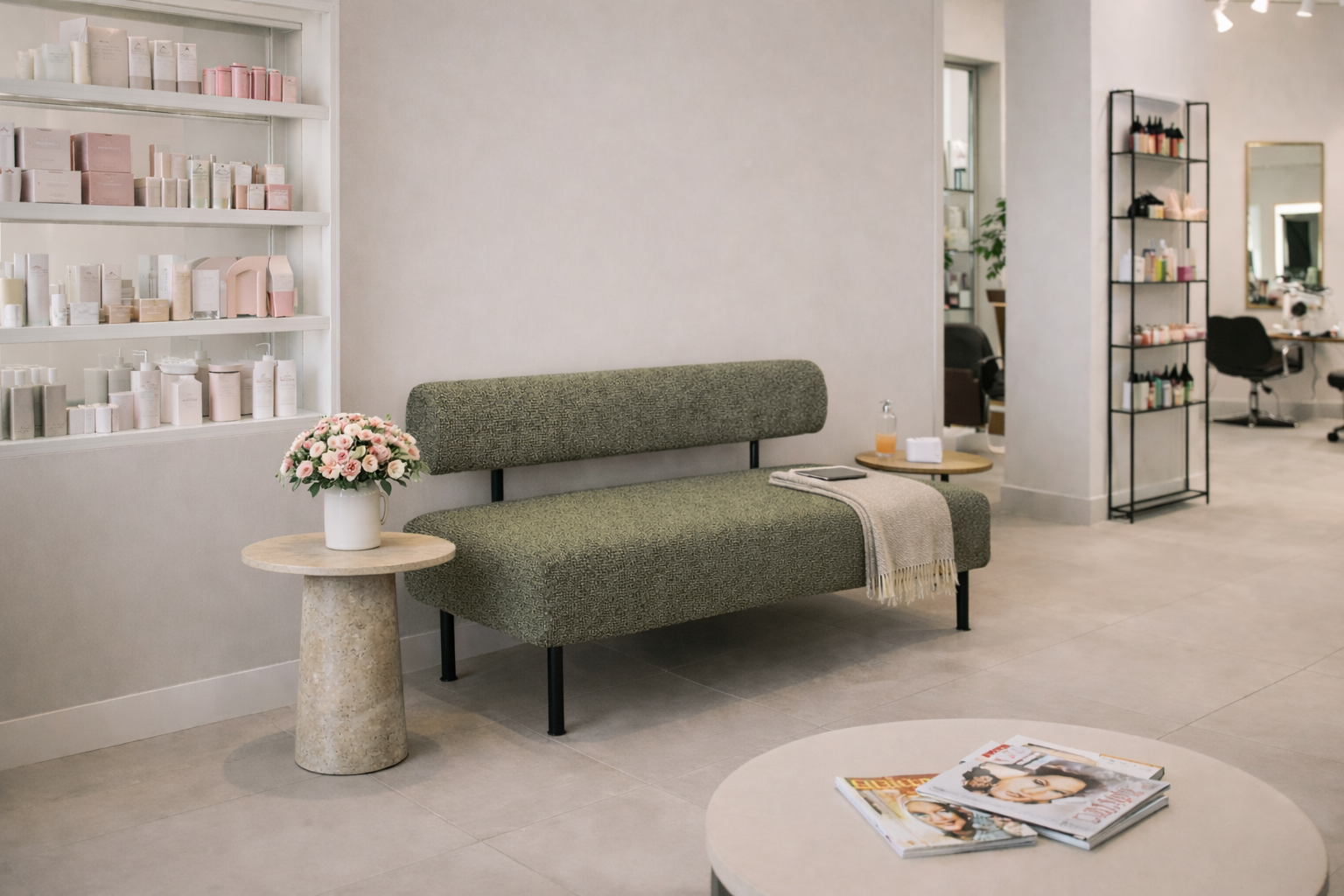 Диван Tobi Sho Люмо 1200х540х750 мм букле Alpaca Оливковый/37