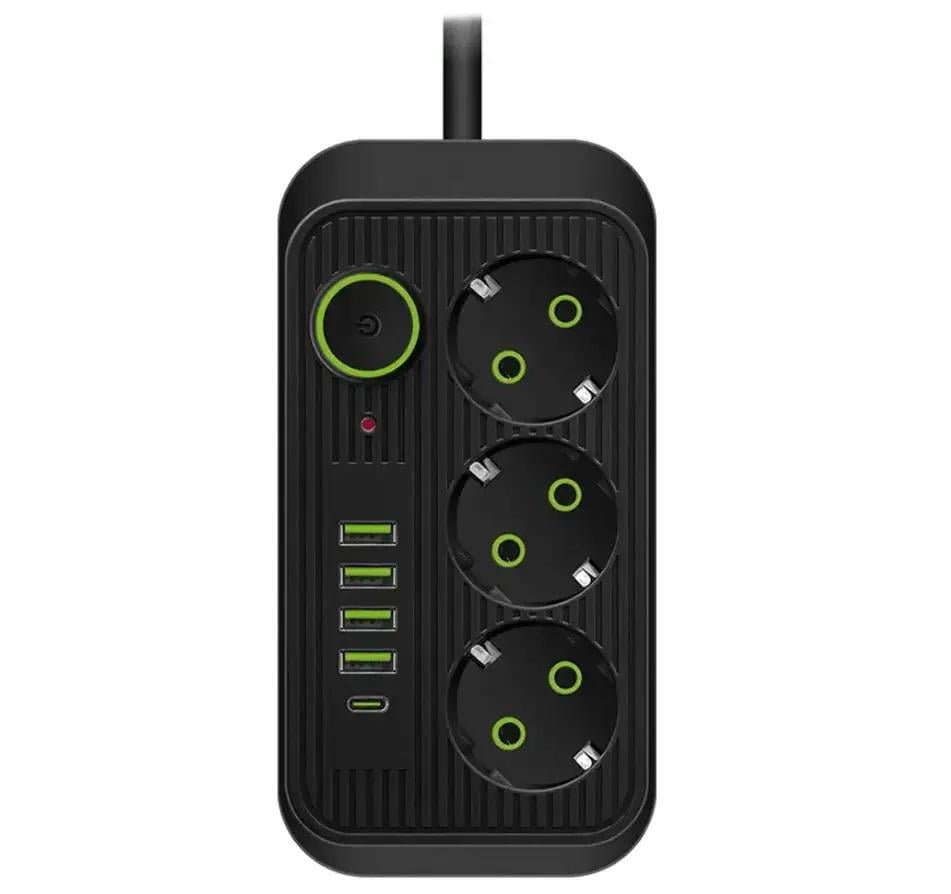Удлинитель сетевой UA Power F09Uс 4 USB/Type-C/3 розетками 6 м Black (20799695) Удлинитель сетевой UA Power F09Uс 4 USB/Type-C/3 розетками 6 м Black (20799695)