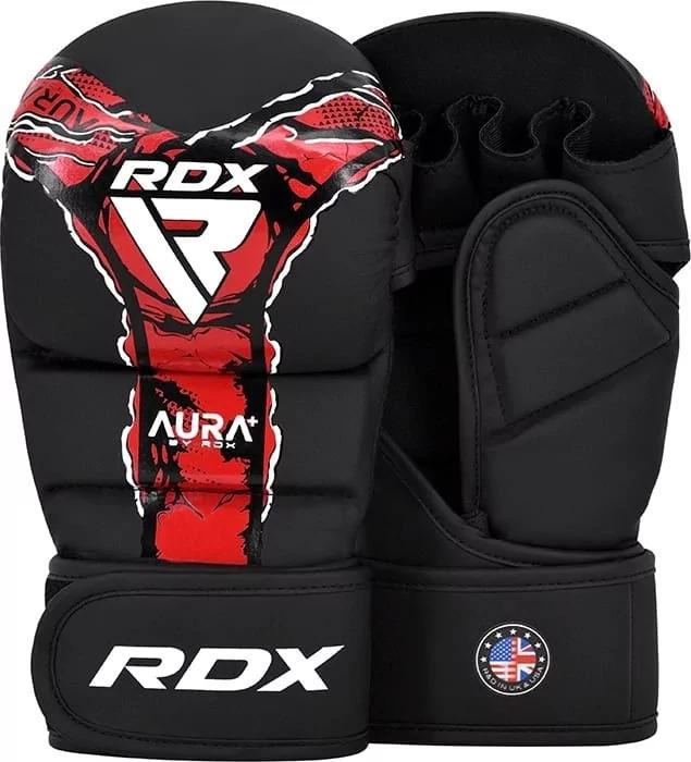 Рукавиці тренувальні RDX GRAPPLING GLOVES SHOOTER NEW AURA F17 S Чорний/Червоний (GSR-F17BR S)