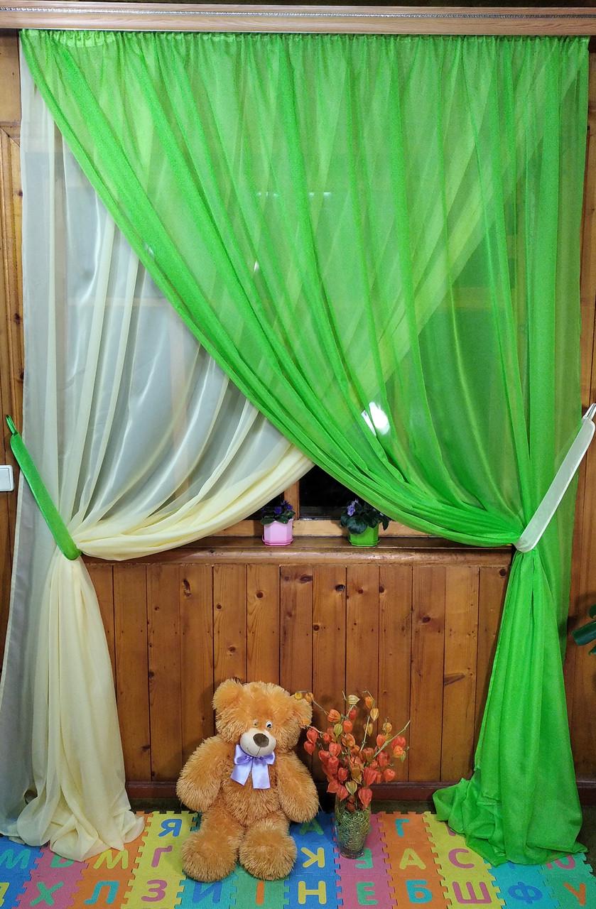 Комплект гардин Magic Салатовый/Пшеничный - фото 2 Комплект гардин Magic Салатовый/Пшеничный - фото 2