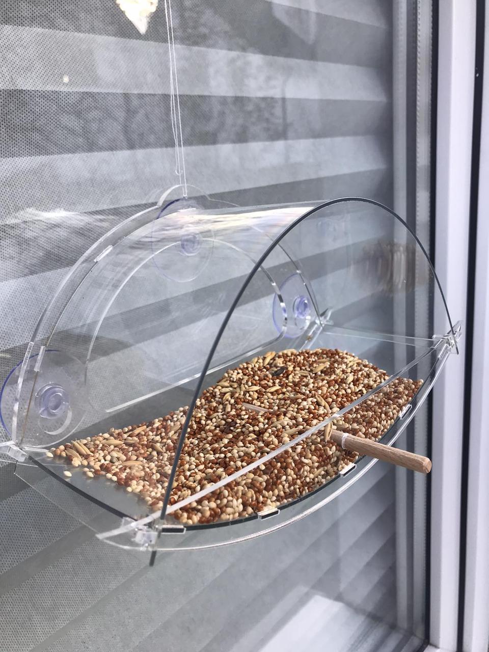 Кормушка для птиц ТРЕСТ на присосках на окно 10х23,5х12 см - фото 3 Кормушка для птиц ТРЕСТ на присосках на окно 10х23,5х12 см - фото 3