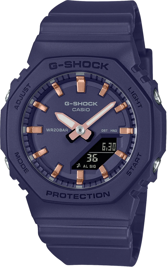 Наручные часы женские Casio G-Shock GMA-P2100M-2AER ударопрочные с водозащитой 200 м и фиолетовым циферблатом Наручные часы женские Casio G-Shock GMA-P2100M-2AER ударопрочные с водозащитой 200 м и фиолетовым циферблатом
