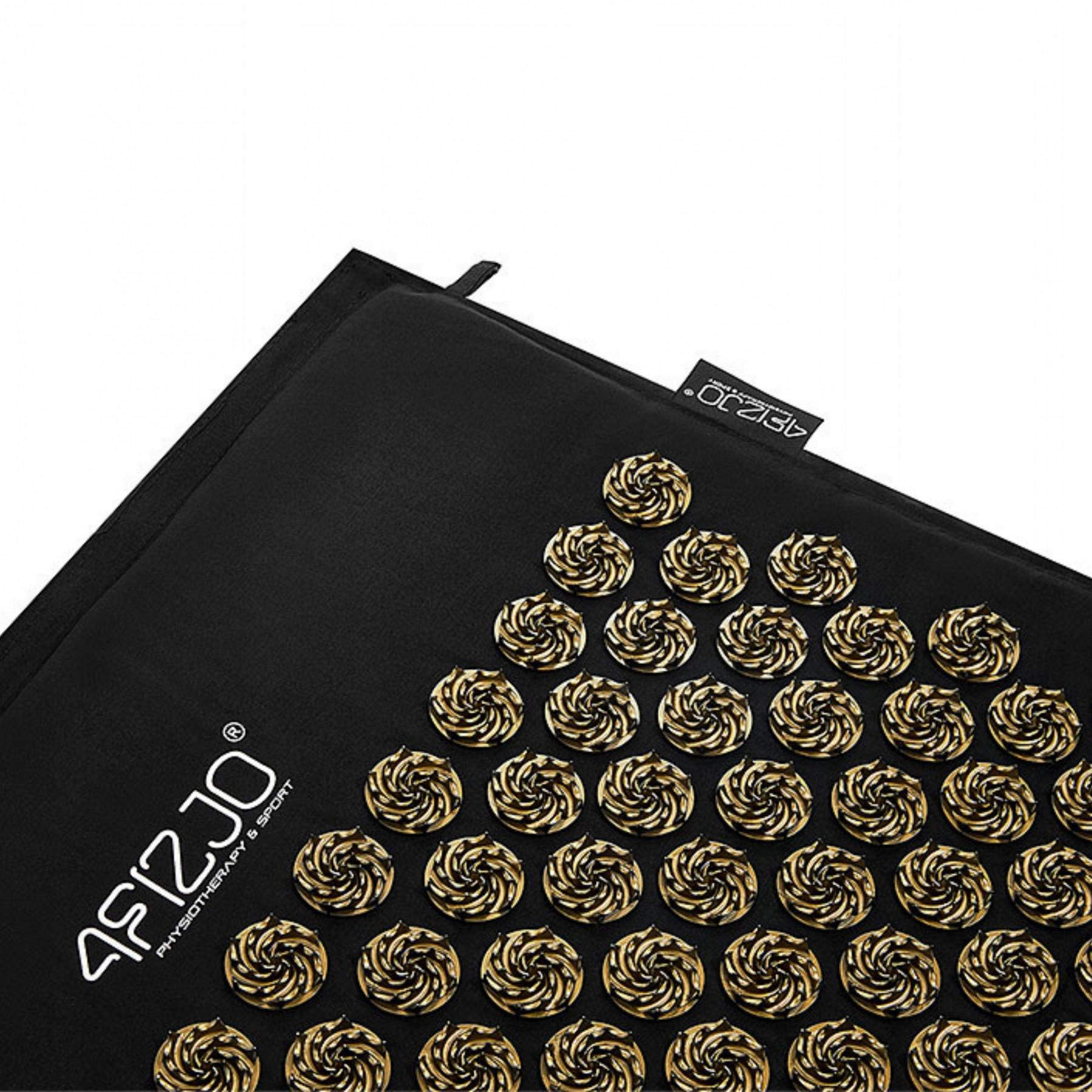 Коврик акупунктурный 4fizjo Eco Mat XL Аппликатор Кузнецова с подушкой 110x42 см Black/Gold (4FJ0383) - фото 5