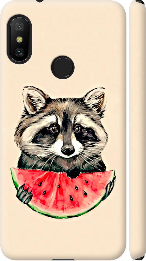 Чехол на Xiaomi Mi A2 Lite Енотик с арбузом (4605m-1522-42517)