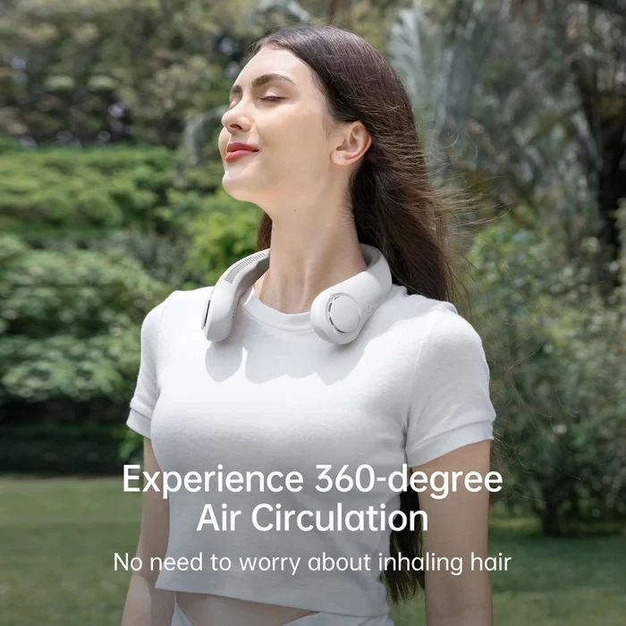 Вентилятор на шею JisuLife Neck Fan Life4 портативный Type-C 5000 mAh Серый (135113) - фото 6 Вентилятор на шею JisuLife Neck Fan Life4 портативный Type-C 5000 mAh Серый (135113) - фото 6