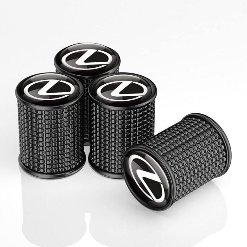 Набор защитных колпачков на ниппель SUNROZ Caps для Lexus Lux Black Metal Лексус 4 шт. (A-67694)