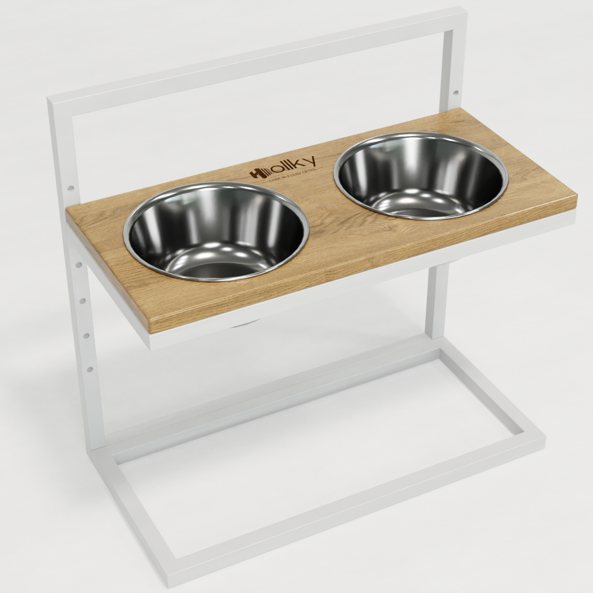 Миски на регулируемой подставке для больших собак Hollky Flex L 2х1,8 л (FL-502850-WHNT) - фото 3 Миски на регулируемой подставке для больших собак Hollky Flex L 2х1,8 л (FL-502850-WHNT) - фото 3