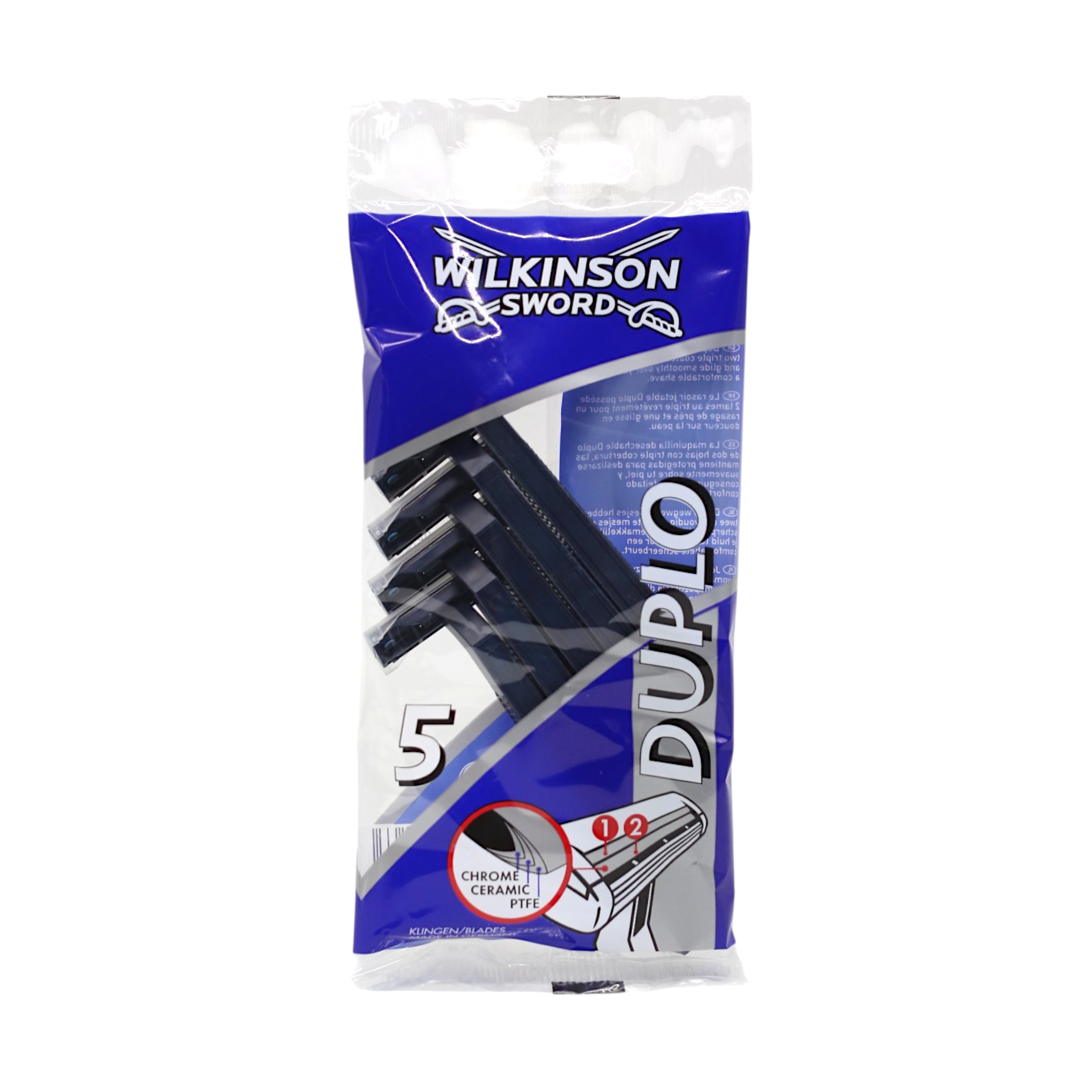 Бритвы одноразовые мужские Wilkinson Sword Duplo 2 лезвия 5 шт. (НФ-00008874)