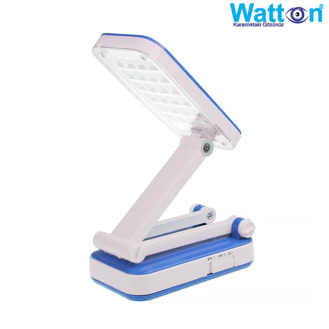 Лампа настільна світлодіодна акумуляторна Watton WT-006 на гнучкій ніжці Блакитний - фото 3