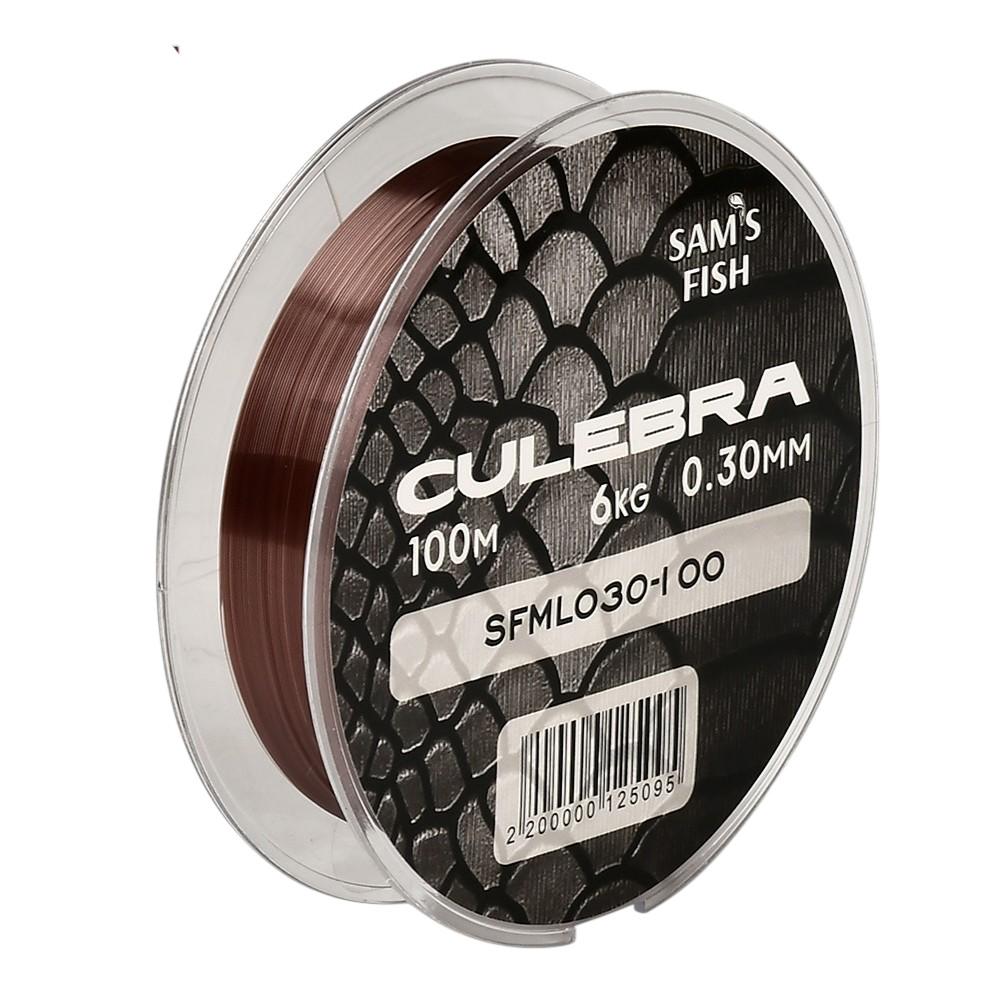 Леска нейлоновая Sam's Fish Culebra 100 м х 0,30 мм тест 6 кг Темно-коричневый (SFML030-100)