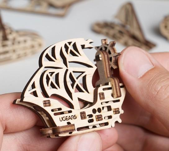 Пазл 3D UGEARS Фиджет Корабли (2259) - фото 3