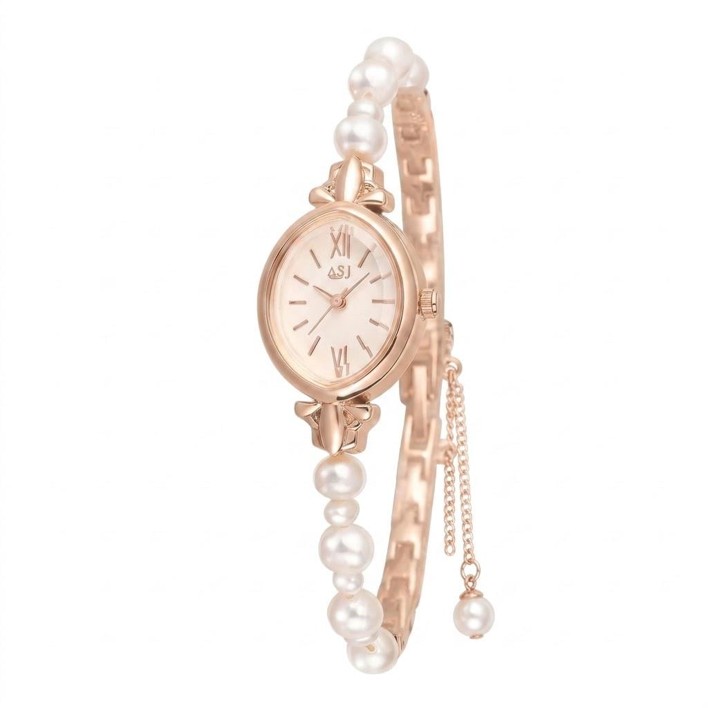 Годинник та браслет жіночий Clastyle Pearl Watch and Bracelet Set Рожеве золото (35436902)