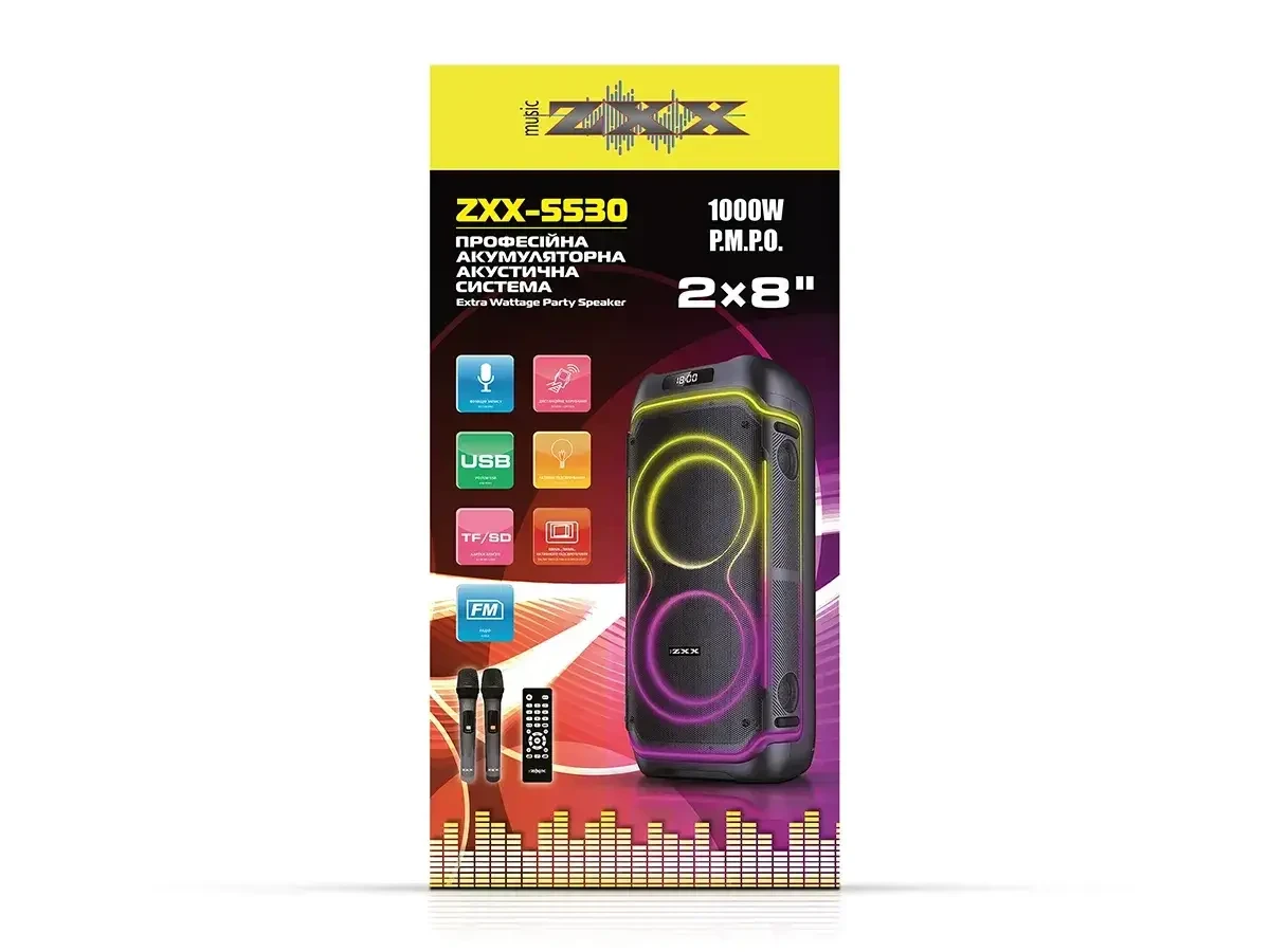 ᐉ Портативная колонка переносная ZXX 5530 80 Вт 2x8