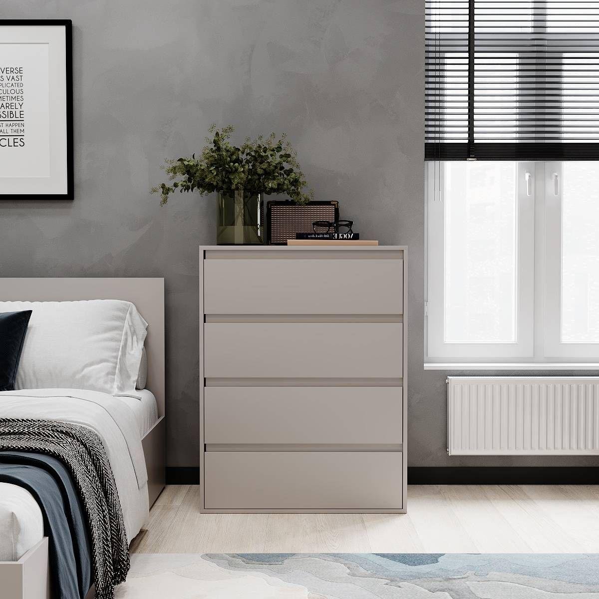 Комод AiH Light на 4 шухляди із повним висуванням ламіноване ДСП 81х102х42,5 см Кашемір (LT03140000000)