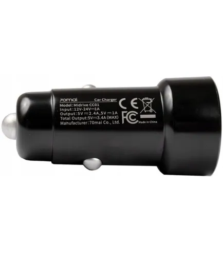 Зарядное устройство автомобильный 70mai Dash Cam Accessory D1 QC3.0 17W 2xUSB Midrive CC01 Black